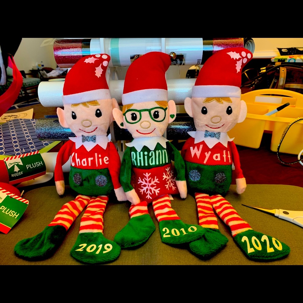 Monogrammed Christmas Elves